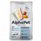 Корм 12кг AlphaPet Monoрrotein из белой рыбы для собак средних и крупных пород